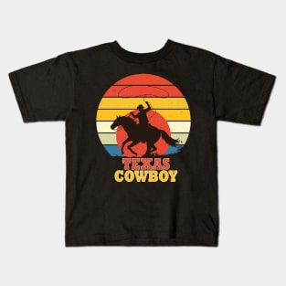 Western Texas Sunset Cowboy Kids T-Shirt